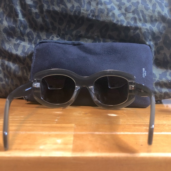 Celine Square Round Grey Clear Sunglasses Rare - Picture 5 of 7
